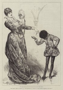 Miss Ellen Terry als Portia, in De Koopman van Venetië, in het Lyceum Theatre door Frederick Barnard